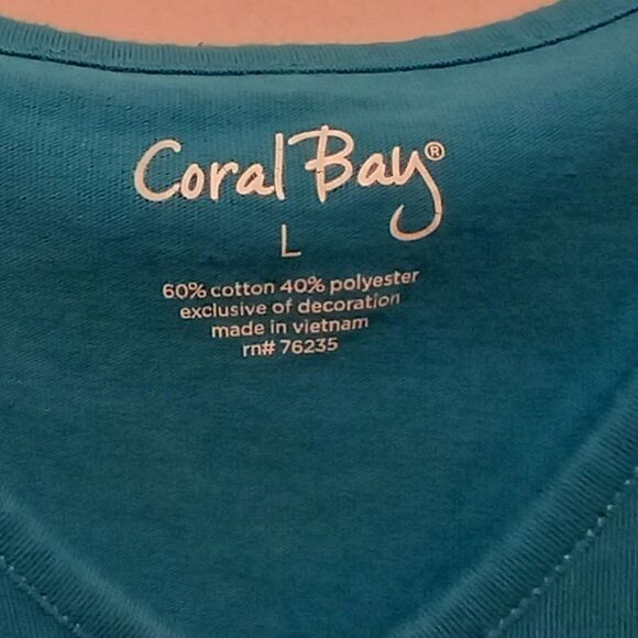 Coral BayTeal Embellished Top - Picture 2 of 5